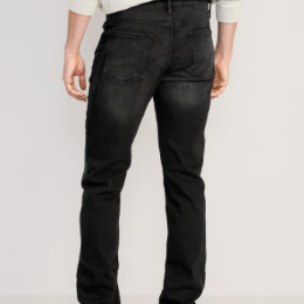 Old Navy Men's Black Straight Built-In Flex Jeans 36x31 - Picture 2 of 9